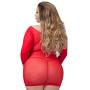 Worldgirl Plus Size Long Sleeve Red Mini Dress