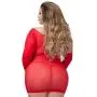 Worldgirl Plus Size Long Sleeve Red Mini Dress Worldgirl Plus Size Long Sleeve Red Mini Dress