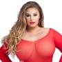 Worldgirl Plus Size Long Sleeve Red Mini Dress