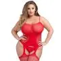 Worldgirl Plus Size Red Hourglass Suspender Bodystocking