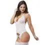 Worldgirl Peek-A-Boo Merry Widow White Bustier Set