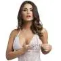 Worldgirl Peek-A-Boo Merry Widow White Bustier Set