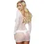 Lapdance White Crochet Long Sleeve Mini Dress Lapdance White Crochet Long Sleeve Mini Dress