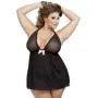 Worldgirl Plus Size Barely There Sheer Black Babydoll Set Worldgirl Plus Size Barely There Sheer Black Babydoll Set
