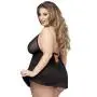 Worldgirl Plus Size Barely There Sheer Black Babydoll Set Worldgirl Plus Size Barely There Sheer Black Babydoll Set