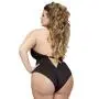 Worldgirl Plus Size Barely There Sheer Black Crotchless Teddy