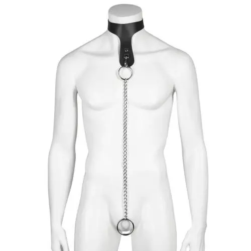 DOMINIX Deluxe Leather Collar with Cock Ring DOMINIX Deluxe Leather Collar with Cock Ring