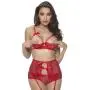 Oh La La Cheri Ribbon Tie Quarter Cup Bra and Suspender Set Oh La La Cheri Ribbon Tie Quarter Cup Bra and Suspender Set