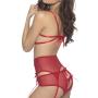 Oh La La Cheri Ribbon Tie Quarter Cup Bra and Suspender Set