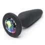 Glams Large Silicone Butt Plug with Rainbow Crystal 4 Inch Glams Large Silicone Butt Plug with Rainbow Crystal 4 Inch