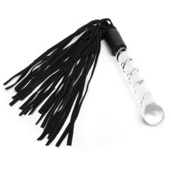 DOMINIX Deluxe Glass Dildo with Leather Flogger