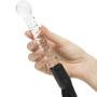 DOMINIX Deluxe Glass Dildo with Leather Flogger