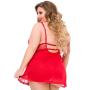 Worldgirl Plus Size Love Me Lace Red Soft Cup Babydoll Set
