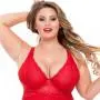 Worldgirl Plus Size Love Me Lace Red Soft Cup Babydoll Set Worldgirl Plus Size Love Me Lace Red Soft Cup Babydoll Set
