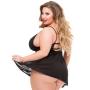Worldgirl Plus Size Love Me Black Lace Soft Cup Babydoll Set