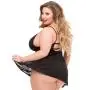 Worldgirl Plus Size Love Me Black Lace Soft Cup Babydoll Set