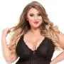Worldgirl Plus Size Love Me Black Lace Soft Cup Babydoll Set