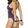 Seven 'til Midnight Midnight Affair Blue Lace Basque Set
