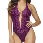 Seven 'til Midnight Sheer Purple Lace Halter Body