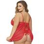 Seven 'til Midnight Plus Size Underwired 1/2 Cup Bow Back Babydoll Set