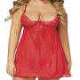 Seven 'til Midnight Plus Size Underwired 1/2 Cup Bow Back Babydoll Set
