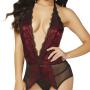 Seven 'til Midnight Deep Plunge Suspender Chemise Set
