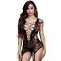 Baci Lingerie Corset Front Fishnet Suspender Bodystocking