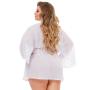 Worldgirl Plus Size Barely There Sheer White Robe