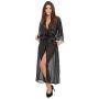 Worldgirl Barely There Long Sheer Black Robe