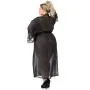Worldgirl Plus Size Barely There Long Sheer Black Robe Worldgirl Plus Size Barely There Long Sheer Black Robe