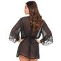 Worldgirl Barely There Sheer Black Robe