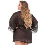Worldgirl Plus Size Barely There Sheer Black Robe