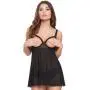 Worldgirl Love Me Black Lace Open Cup Babydoll Set Worldgirl Love Me Black Lace Open Cup Babydoll Set