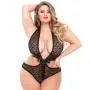 Worldgirl Plus Size Unwrap Me Black Lace Body