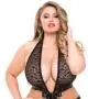 Worldgirl Plus Size Unwrap Me Black Lace Body