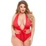 Worldgirl Plus Size Unwrap Me Red Lace Body
