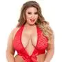 Worldgirl Plus Size Unwrap Me Red Lace Body