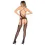 Rene Rofe Seduction Deep Plunge Crotchless Suspender Bodystocking