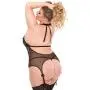 Worldgirl Plus Size Black Peek-A-Boo Merry Widow Bustier