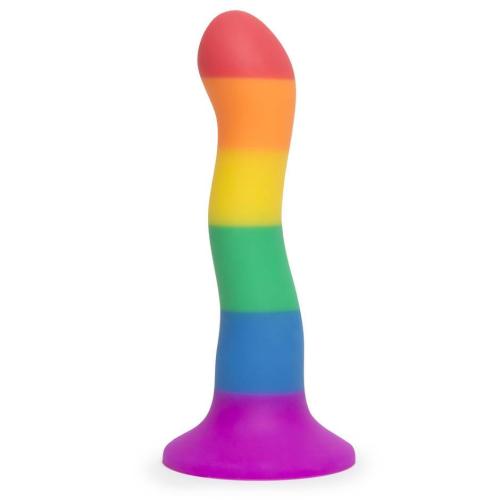 Rainbow Silicone Curved Suction Cup Dildo 6 Inch Rainbow Silicone Curved Suction Cup Dildo 6 Inch