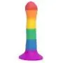 Rainbow Silicone Curved Suction Cup Dildo 6 Inch