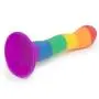 Rainbow Silicone Curved Suction Cup Dildo 6 Inch