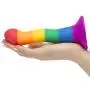 Rainbow Silicone Curved Suction Cup Dildo 6 Inch