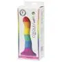 Rainbow Silicone Curved Suction Cup Dildo 6 Inch