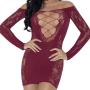 iCollection Criss-Cross Front Long Sleeve Mini Dress