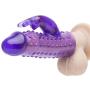 Worldgirl Vibrating Penis Sleeve with Clitoral Rabbit Vibrator