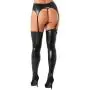 Worldgirl Black Wet Look Thigh High Stockings