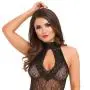 Worldgirl Black Lace Keyhole Front Mini Dress Worldgirl Black Lace Keyhole Front Mini Dress