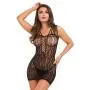 Worldgirl Black Leopard Lace Cut-Out Mini Dress Worldgirl Black Leopard Lace Cut-Out Mini Dress