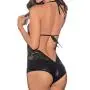 Escante Lace and Wet Look Halterneck Body